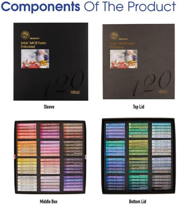 2022 MUNGYO GALLERY ARTISTS SOFT OIL PASTEL MOPV-120P 120 Color - Image 3